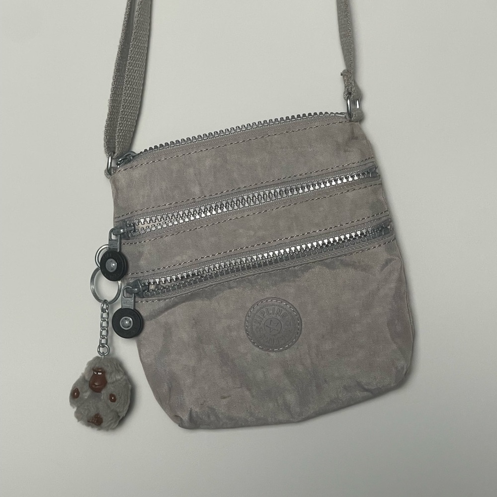 Kipling | Alvar Small Crossbody Bag Gray Triple Zip Concert Event Festival